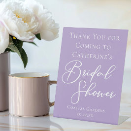 Lilac Purple Bridal Shower Personalized Welcome 台座サイン