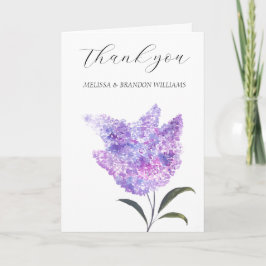 Lilac Purple Floral Elegant Wedding Thank you  サンキューカード
