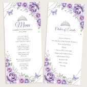 Lilac Purple Floral Quinceanera Program Menu メニュー