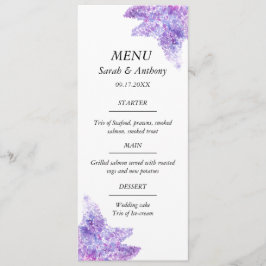 Lilac Purple Floral Watercolor Wedding Food  メニュー