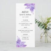 Lilac Purple Floral Watercolor Wedding Food  メニュー (スタンド正面)