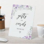 Lilac Purple Floral Wedding Gifts and Cards Sign 台座サイン (インサイチュ)