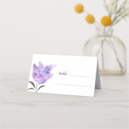 Lilac Purple Flowers Watercolor Floral Wedding プレイスカード