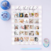 Lilac Purple Gingham Who's That Baby 25 Photo Game チラシ (シングル)
