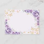 Lilac Purple Gold Quinceanera Reception Details エンクロージャーカード (裏面)