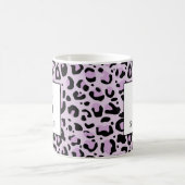 Lilac Purple Leopard Print Custom Name Mug コーヒーマグカップ (中央)
