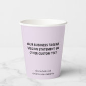 Lilac Purple Paper Cups Custom Business Logo 8 oz 紙コップ (裏面)