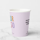 Lilac Purple Paper Cups Custom Business Logo 8 oz 紙コップ (左)