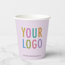Lilac Purple Paper Cups Custom Business Logo 8 oz 紙コップ