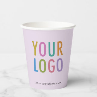 Lilac Purple Paper Cups Custom Business Logo 8 oz 紙コップ