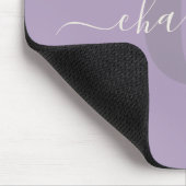 Lilac Purple | Personalized Script Monogram Name  マウスパッド (コーナー)