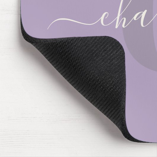 Lilac Purple | Personalized Script Monogram Name マウスパッド (コーナー)