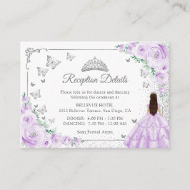 Lilac Purple Silver Quincenarea Reception Details エンクロージャーカード
