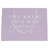 Lilac Purple Will You Be My Bridesmaid Proposal ラージペーパーバッグ (正面)