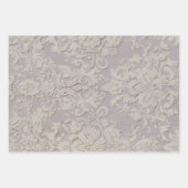 Lilac Reverie Ballerina & Raised Damask Background ラッピングペーパーシート (正面3)