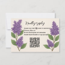 Lilac Reverie QR Code RSVP Card