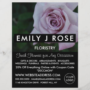 Lilac Rose, Florist, Floristry Advertising チラシ