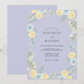 Lilac Serene Botanical Wedding 招待状 (正面/裏面)