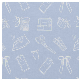 Lilac Sewing Themed Pattern ファブリック