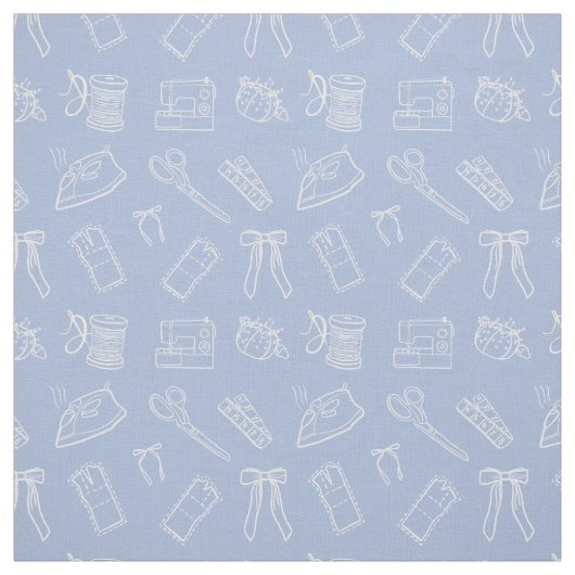 Lilac Sewing Themed Pattern ファブリック (見本)