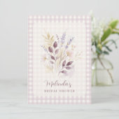 Lilac Shabby Chic Floral Bridal Shower TLW26 招待状 (スタンド正面)