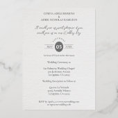 Lilac Shades Heart Luxury Romantic Botanical  箔招待状 (裏面)