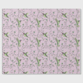 Lilac Shamrock Vine Hummingbird Pattern ラッピングペーパー (フラット)