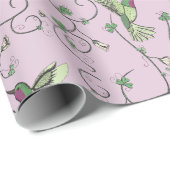 Lilac Shamrock Vine Hummingbird Pattern ラッピングペーパー (ロールコーナー)