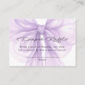 Lilac Sheer Bow Diaper Raffle Chic エンクロージャーカード (正面)