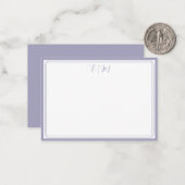 Lilac three Border Monogram Note Card ノートカード (正面/裏面インサイチュ)