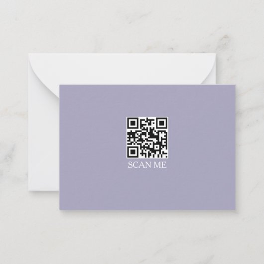 Lilac three Border Monogram Note Card ノートカード (裏面)