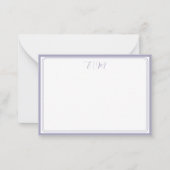 Lilac three Border Monogram Note Card ノートカード (正面)