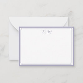 Lilac three Border Monogram Note Card ノートカード