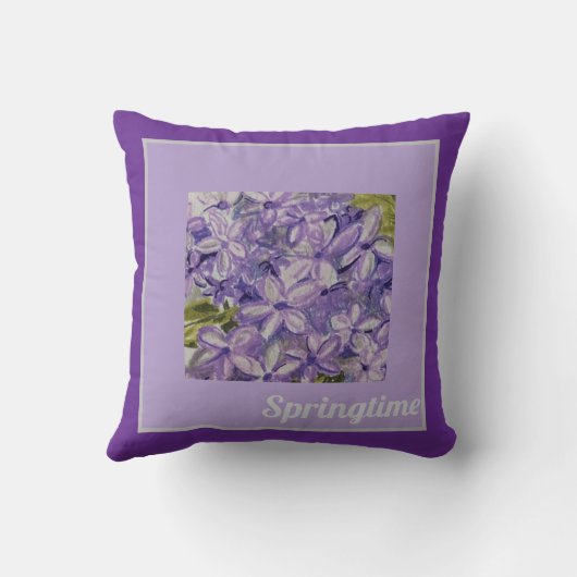 Lilac Throw Pillow クッション (裏面)