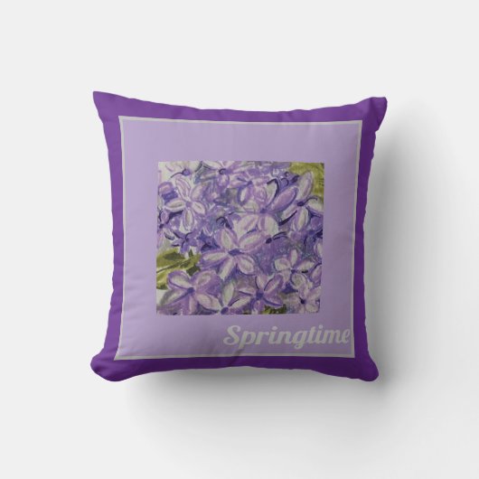 Lilac Throw Pillow クッション (正面)