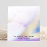 Lilac Watercolor Gold Abstract Personalized Name ノートパッド<br><div class="desc">Easily personalize this glamorous style abstract lilac watercolor paint and faux gold spray background with your custom name.</div>