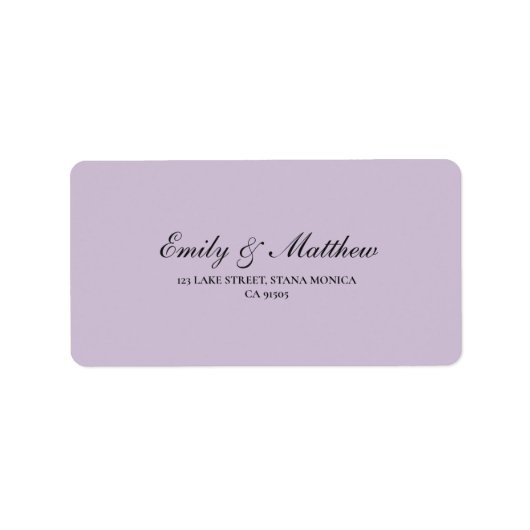 Lilac Wedding Return Address Label ラベル (正面)