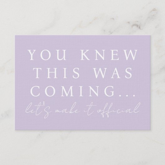 Lilac Will You Be My Bridesmaid Proposal Card 招待状 (正面)