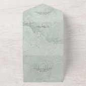 LilacsとHeather on Marbled Sage Green オールインワン招待状 (外側)