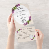 Lilacs and Cream All in One Wedding Invite オールインワン招待状 (貼ってはがせる)