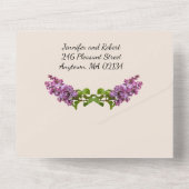 Lilacs and Cream All in One Wedding Invite オールインワン招待状 (裏面)