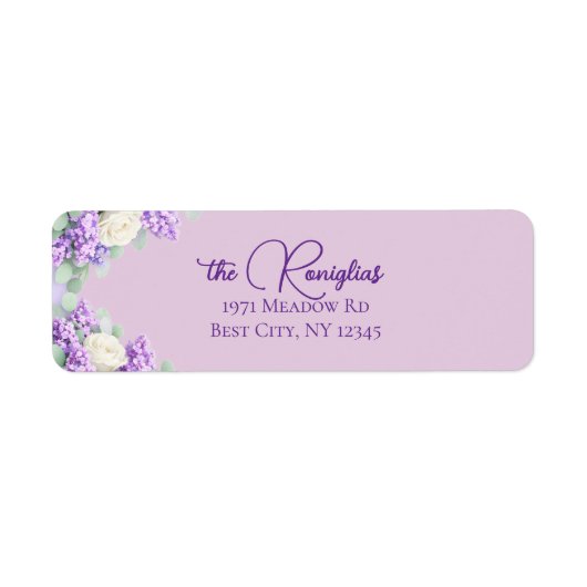 Lilacs and Lavender Return Address Label ラベル (正面)