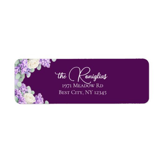 Lilacs and Lavender Return Address Label ラベル (正面)