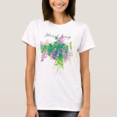 Lilacs Bouquet Text Tシャツ (正面)