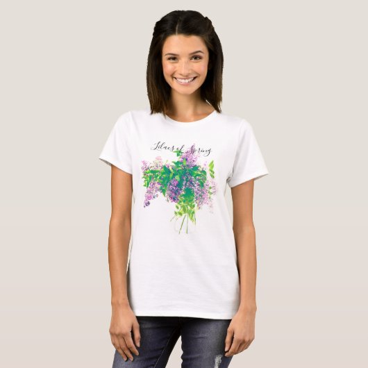 Lilacs Bouquet Text Tシャツ (正面フル)