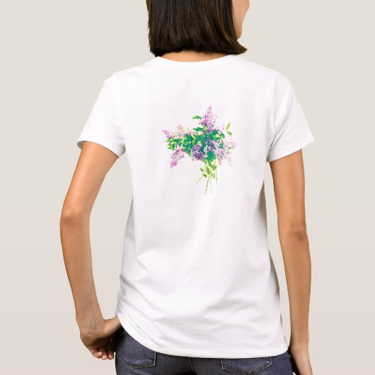 Lilacs Bouquet Text Tシャツ (裏面)