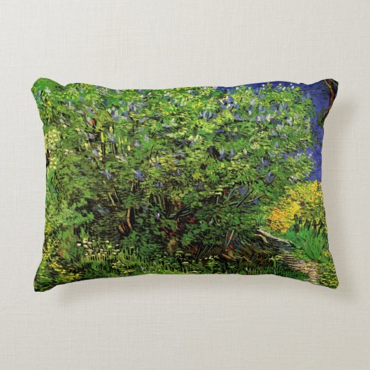 Lilacs by Vincent vanゴッホ、ヴィンテージガーデンフラワー アクセントクッション (正面)