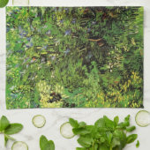 Lilacs by Vincent vanゴッホ、ヴィンテージガーデンフラワー キッチンタオル (折り畳み)