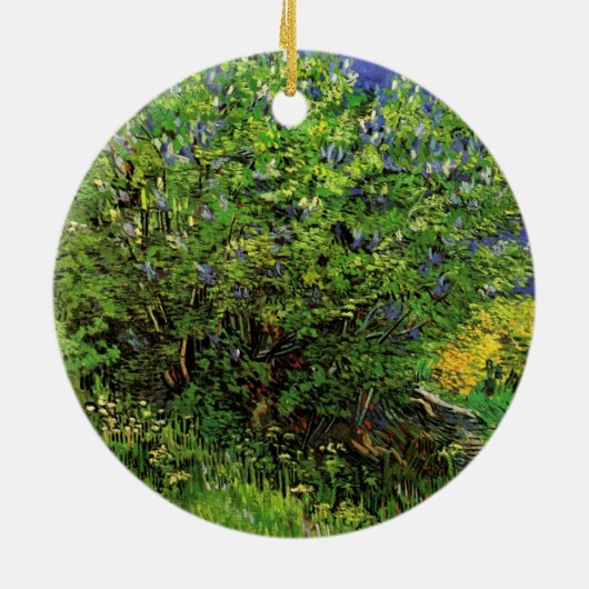 Lilacs by Vincent vanゴッホ、ヴィンテージガーデンフラワー セラミックオーナメント (裏面)