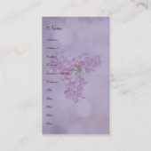 Lilacs in Springtime Business Card 名刺 (正面)